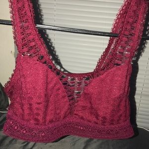 burgundy bralette
